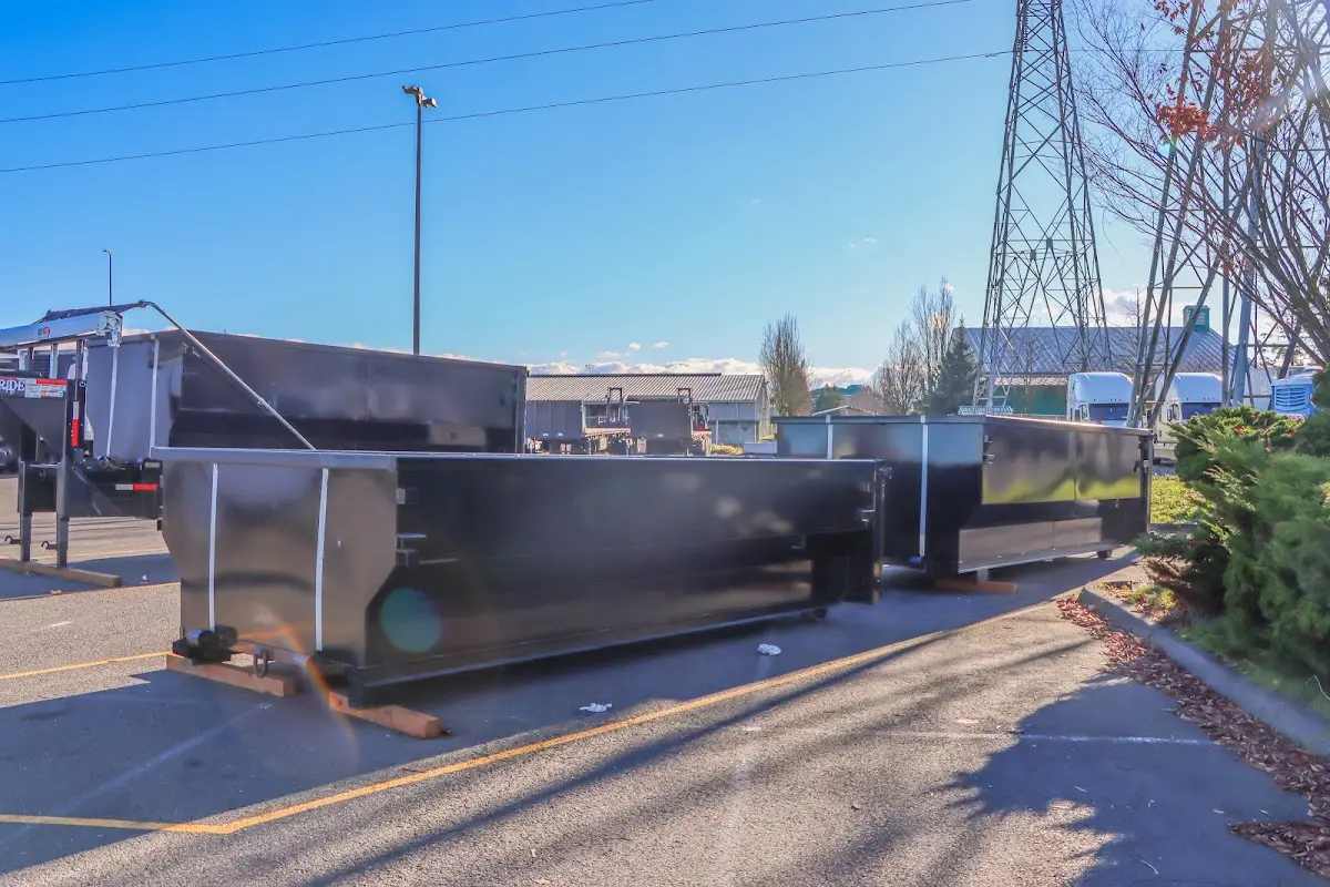 Roll-off dumpster ready for waste disposal at job site for 15 Yard Dumpster Rental in West Valley City